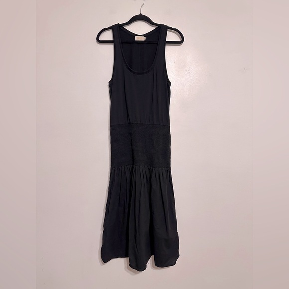 Nation LTD Sahar Smocked-Waist Midi Dress Black Size Medium - Picture 4 of 9